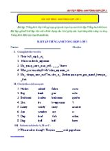 Bài tập Tiếng Anh tổng hợp Lớp 3